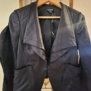 Bebe Cold Shoulder Crop Tuxedo Jacket New